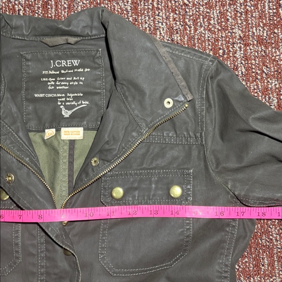 J. crew military style relaxed boyfriend field jacket xs waxed denim grunge - Picture 4 of 12